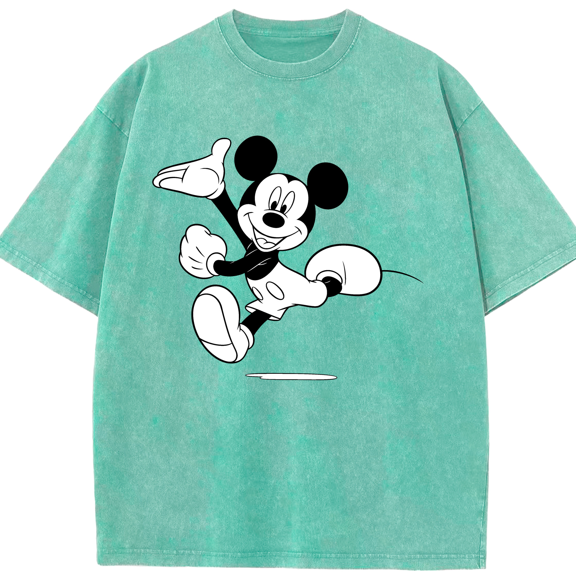 （画像用） ミッキーマウス Mickey Mouse 綿100% ヴィンテージ風 半袖Tシャツ（フロントプリント）